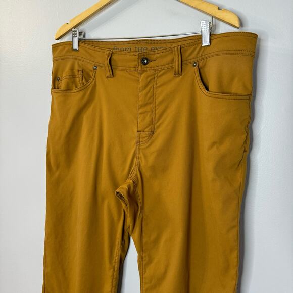 prAna Brion Men's Pant Slim Fit Stretch Hiking Outdoor Tan 38x32 - Picture 2 of 8